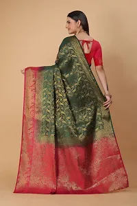 Beautiful Art Silk Jacquard Women Saree with Running Blouse-thumb3