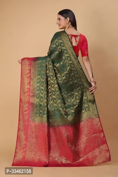 Beautiful Art Silk Jacquard Women Saree with Running Blouse-thumb4