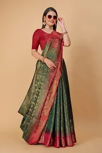 Beautiful Art Silk Jacquard Women Saree with Running Blouse-thumb3