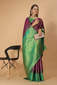 Beautiful Art Silk Jacquard Women Saree with Running Blouse-thumb4