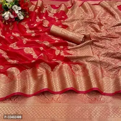 Beautiful Organza Embellished Women Saree with Running Blouse-thumb0