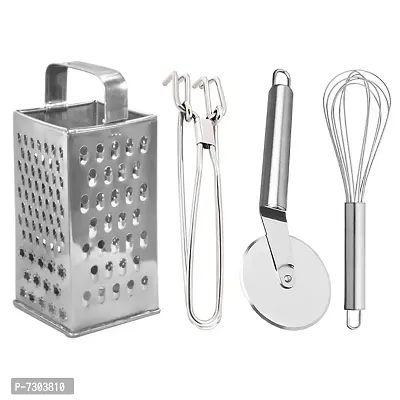 Stainless Steel Grater Pakkad Pizza Cutter Egg Whisk For Kitchen Tool Set-thumb0