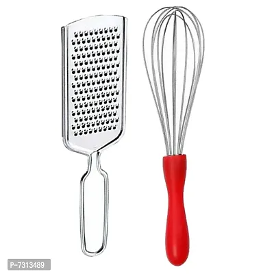 JISUN Stainless Steel Cheese Grater / Coconut Grater  Egg Whisk / Egg Beater for Kitchen Tool Set