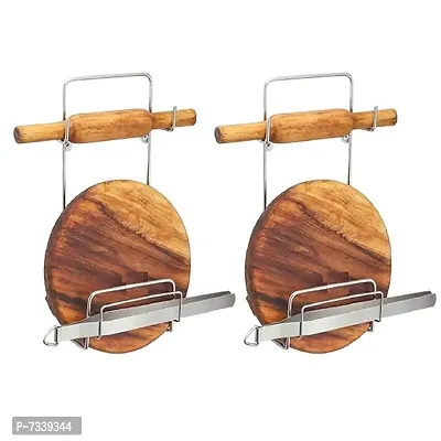 JISUN Stainless Steel Chakla Belan Stand for Kitchen (Pack of 2)-thumb0