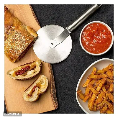 Stainless Steel (Pack of 3) Potato Masher  Roti Chimta  Egg Whisk  Pizza Cutter for Kitchen Tool Set-thumb5