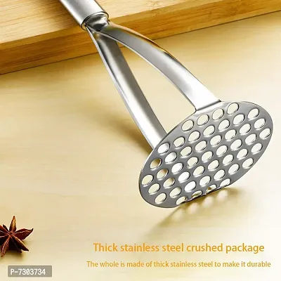 Stainless Steel Potato Masher  Roti Chimta  Egg Whisk for Kitchen Tool Set-thumb3