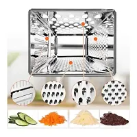 JISUN Stainless Steel 4 in 1 Grater / Slicer  Potato Masher / Vegetable Masher for Kitchen Tool Set-thumb3