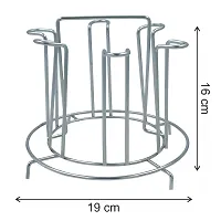JISUN Stainless Steel Cup Stand / Cup Holder  Glass Stand / Glass Holder  Chakla Belan Stand  Hook Rail / Wall Mounted Ladle Stand for Kitchen-thumb2