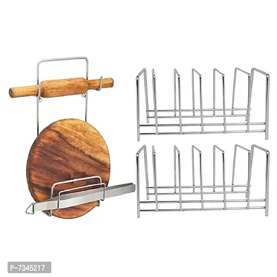 Stainless Steel Chakla Belan Stand Pack Of 2 Plate Stand Dish Rack For Kitchen