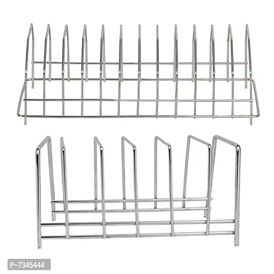 Stainless Steel Plate Stand Dish Rack For Kitchen Pack Of 2-thumb0