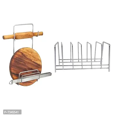 Stainless Plate Stand Dish Rack Chakla Belan Stand For Kitchen-thumb0