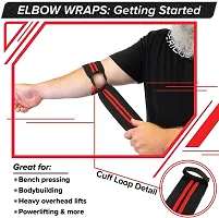 Elbow Support for Gym - Elbow Brace for Men Women Workout | Elbow Compression Sleeves with Straps for Tendonitis Pain Relief, Tennis, Volleyball, Cricket - Elbow Band (Red-Black)-thumb1