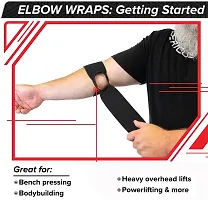 Elbow Support for Gym - Elbow Brace for Men Women Workout | Elbow Compression Sleeves with Straps for Tendonitis Pain Relief, Tennis, Volleyball, Cricket - Elbow Band (Red-Black)-thumb1