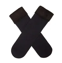 Buyraa Soft Warm Hot Fully Stretchable Velvet Socks for Womens Thumb Socks For Girls | Ladies - Black Socks 1 Pair-thumb3