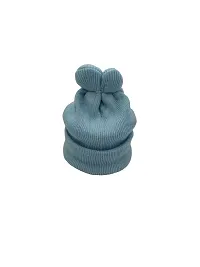 Herbal Aid Stylish Winter Cap for New Born Babies Cap Soft Fur Inside Light Blue-001-thumb2