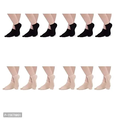 Ultra-Thin Transparent Nylon Ankle Length Summer Black Socks-12_(SKIN,BLACK)-thumb0