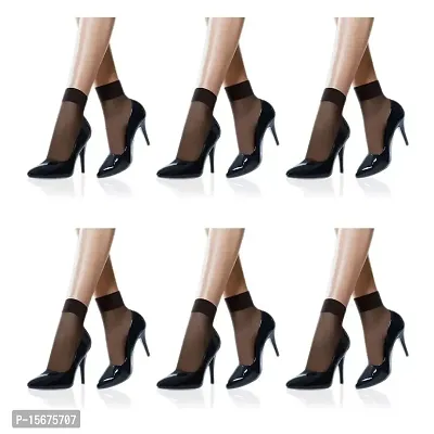 Ultra-Thin Transparent Nylon Ankle Length Summer Black Socks-006-thumb0
