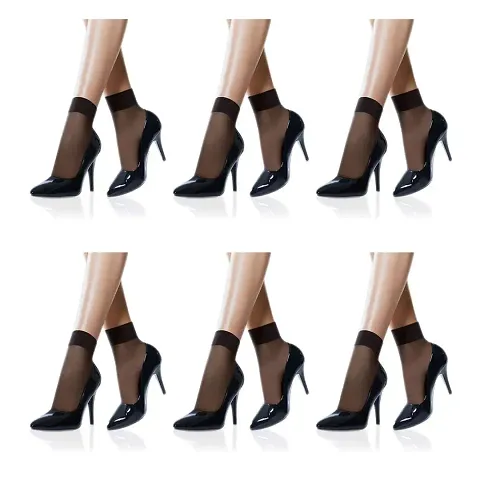 Ultra-Thin Transparent Nylon Ankle Length Summer Black Socks-006