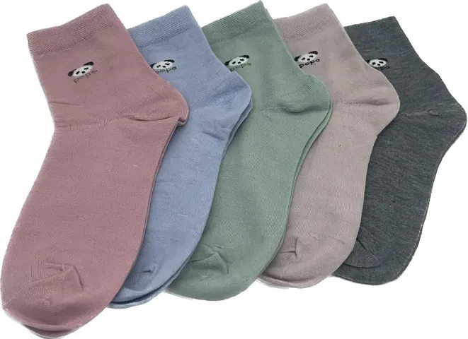 Buyra Premium 100% Cotton Ankle Length Socks for Men and Women Pack of 5 Pair