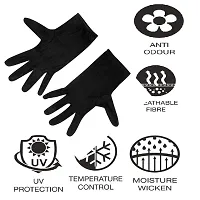 Herbal Aid Half Sleeve Gloves Black for Protection 4 Pair-thumb4