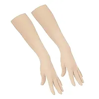 NKB Full Hand Gloves for Women (Small, Beige)-thumb2