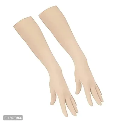 NKB Full Hand Gloves for Women (Small, Beige)-thumb3