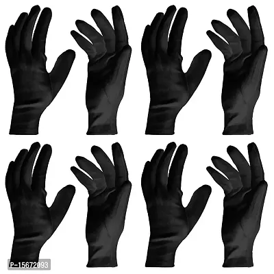 Herbal Aid Half Sleeve Gloves Black for Protection 4 Pair-thumb2