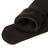 Buyraa Soft Warm Hot Fully Stretchable Velvet Socks for Womens Thumb Socks For Girls | Ladies - Black Socks 1 Pair-thumb1