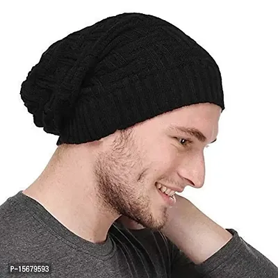 Black Woolen Benny Cap for Men