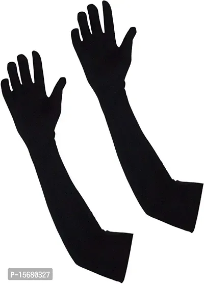 Hind Home Unisex-Adult Cotton Summer Gloves (Black_Free Size)-thumb2