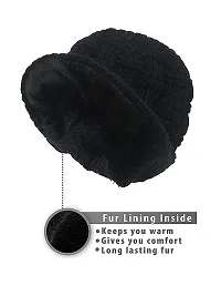 Hind Home Knitted Slouchy Black Color Beanie Cap for Men  Women-thumb3