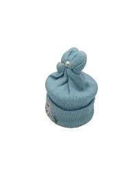 Herbal Aid Stylish Winter Cap for New Born Babies Cap Soft Fur Inside Light Blue-001-thumb3