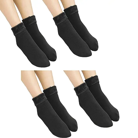 Socks Winter Warmer Thicken Thermal Wool Snow Socks-4(BLK)