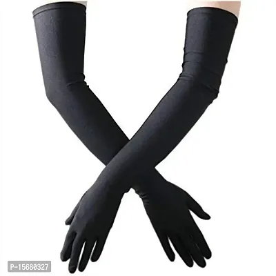 Hind Home Unisex-Adult Cotton Summer Gloves (Black_Free Size)-thumb0