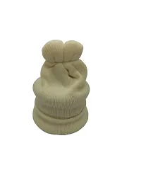 Herbal Aid Very Soft Comfortable Stylish Winter Cap for New Born Babies Cap Soft Fur Inside Off White-01-thumb2