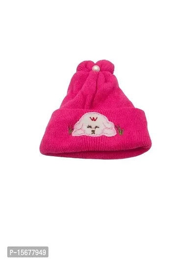 Herbal Aid New Born Babies Cap Soft Fur Inside Stylish Winter Cap Dark Pink Pack of-1-thumb4
