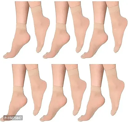 Ultra-Thin Transparent Nylon Ankle Length Summer Skin Socks PACK OF- 006-thumb0