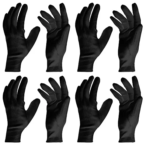 SSRS Sun Protection Hand Gloves for Men Women/Hand Gloves for Multi-Purpose (Black-Pack of 4)