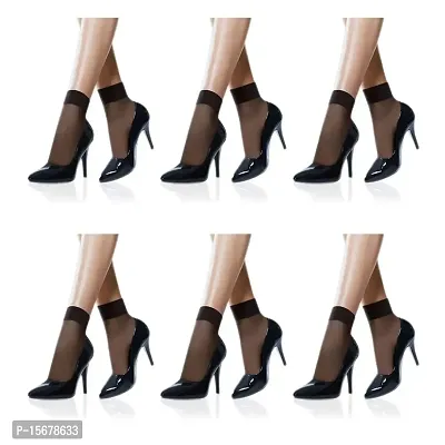 Ultra-Thin Transparent Nylon Ankle Length Summer Black Socks-6-thumb0