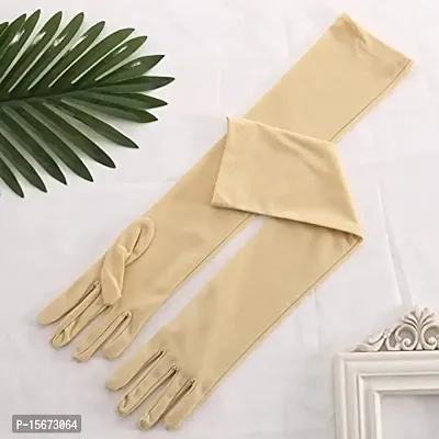 NKB Full Hand Gloves for Women (Small, Beige)-thumb5