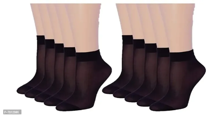 Herbal Aid Reusable Washable transparent socks- Pack of - 10 black