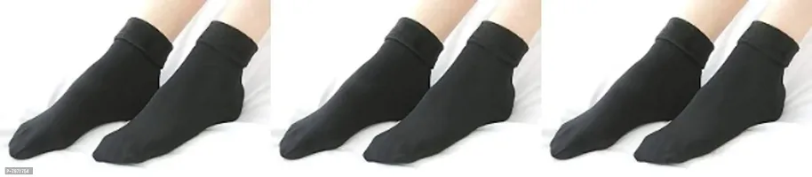 Herbal Aid Reusable Washable Thermal socks pack of-3 blk