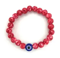 Charming Evil Eye Unisex  Stone Bracelets Combo Black Red  Free Size - Pack of 4-thumb1