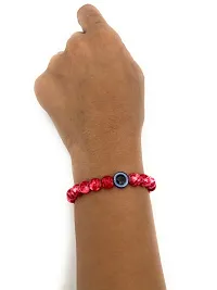 Charming Evil Eye Unisex  Stone Bracelets Combo Black Red  Free Size - Pack of 4-thumb3