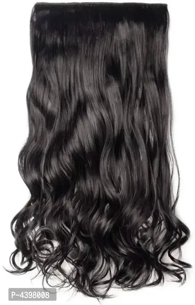 5 Clips In Natural Black Wavy Casual Hair Extension For Women's (26Inchs)