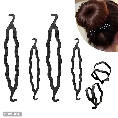 Pack Of 4 Modern Quick  Easy Professional Bun Maker Twisting Hair Lock Bun  (Black)