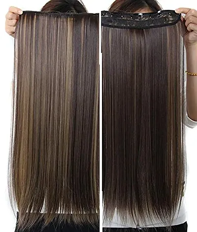 Straight Hair Extensions in High Temperature Synthetic Fiber in 24 inch