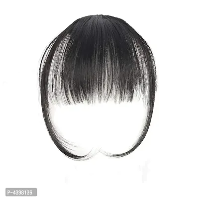 Clip On Synthetic Front Bang Hair Fringe Hair Extension, Black, Pack Of 1
