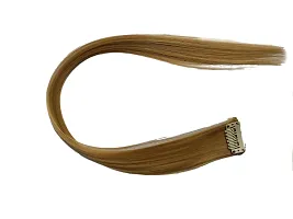 Hair Straight Strips Extensions For Women And Girls, Coloured Hair Extensions For Women, Brown, Pack Of 1-thumb1