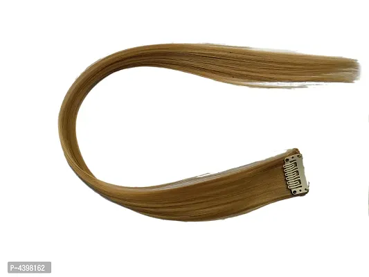 Hair Straight Strips Extensions For Women And Girls, Coloured Hair Extensions For Women, Brown, Pack Of 1-thumb2
